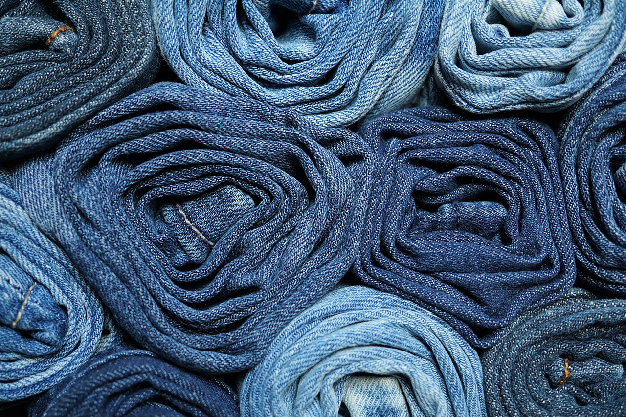 tela de denim azul